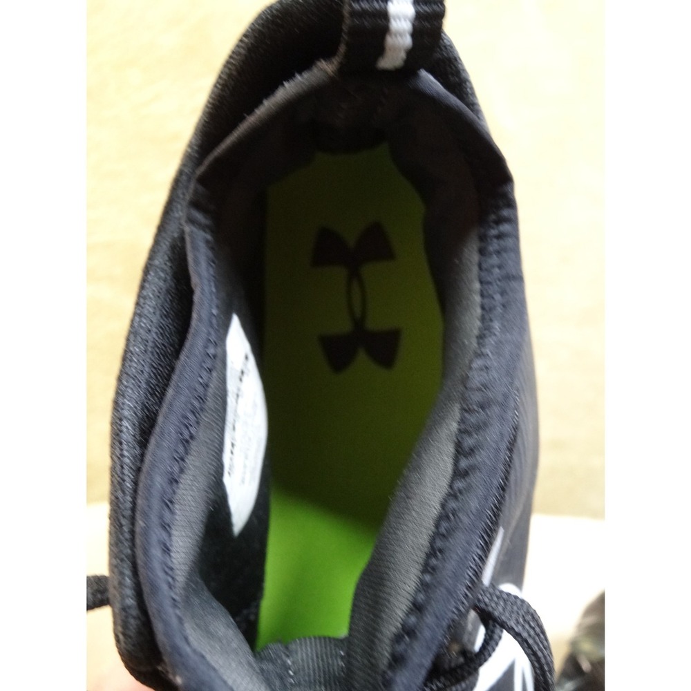 Under Armour Spine Football Cleats Mens 12‎ Black White 1269740-001 Mid Top - Picture 9 of 10